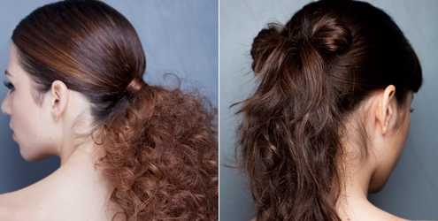 Crie rabos de cavalo ousados com cabelo liso ou cacheado