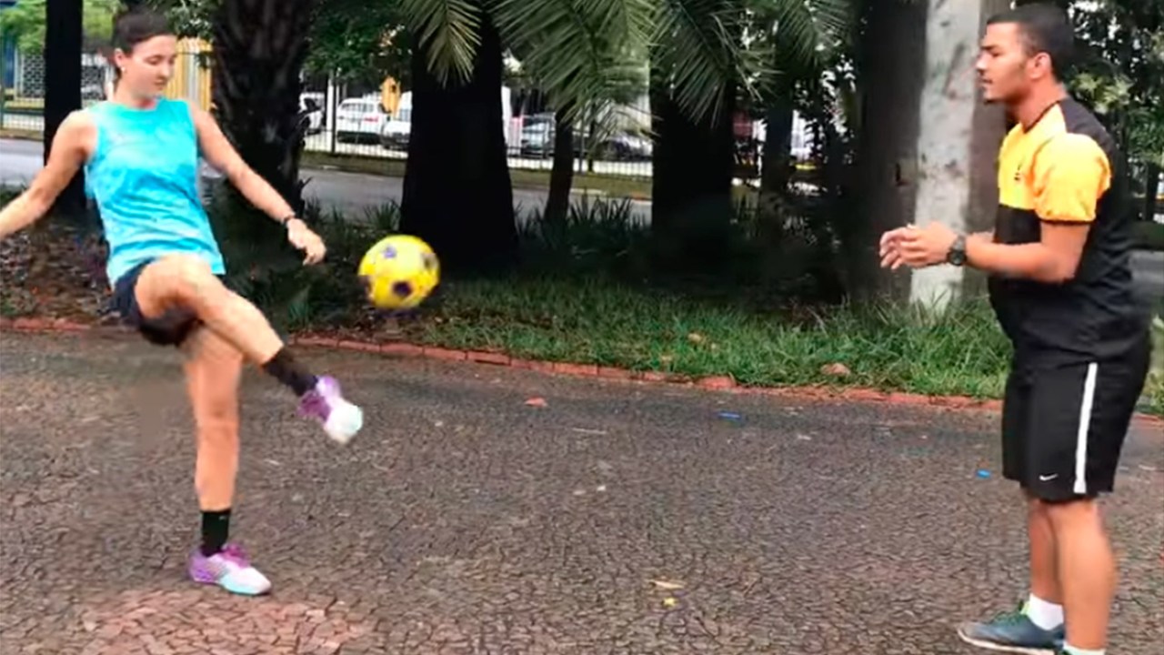 Dani Bernardi treinando Crossfut