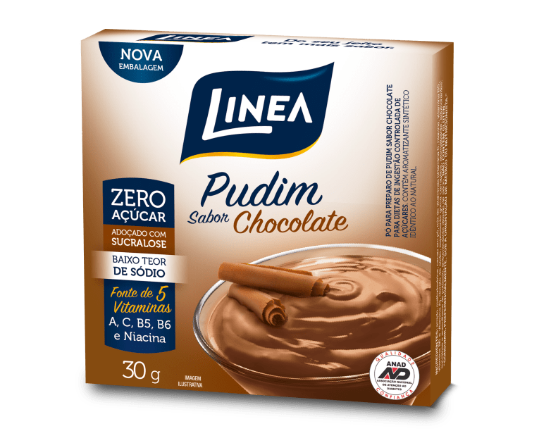 Antes de dormir, espante aquela fominha com o Pudim Linea sabor chocolate.