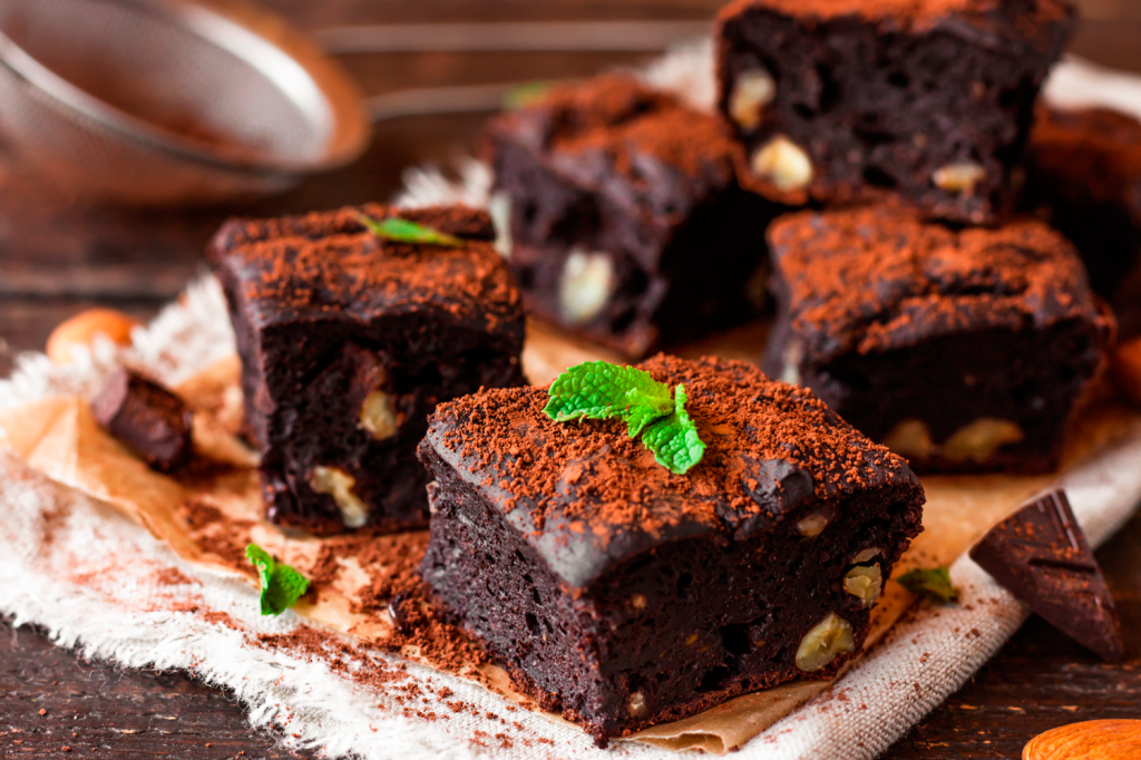 brownie com chocolate amargo