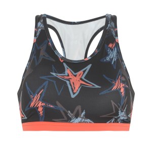 CEA_top feminino esportivo ace estampado de estrelas decote nadador com bojo removível preta_R�59.99 top feminino esportivo ace estampado de estrelas decote nadador com bojo removível