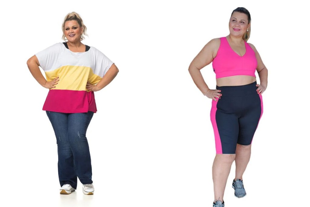 Mulheres com roupas fitness plus size