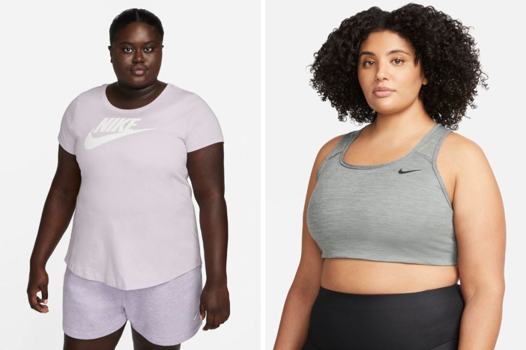 Modelos com peças plus size da Nike