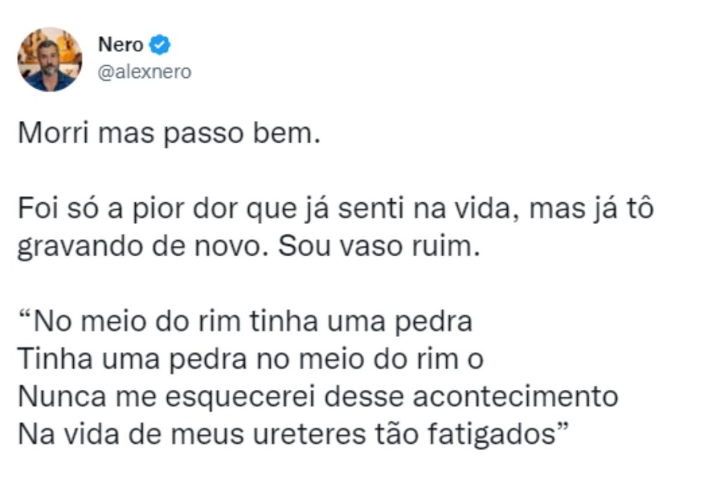 alexandre-nero-pedra-nos-rins (1) Tweet Alexandre Nero falando sobre pedras nos rins