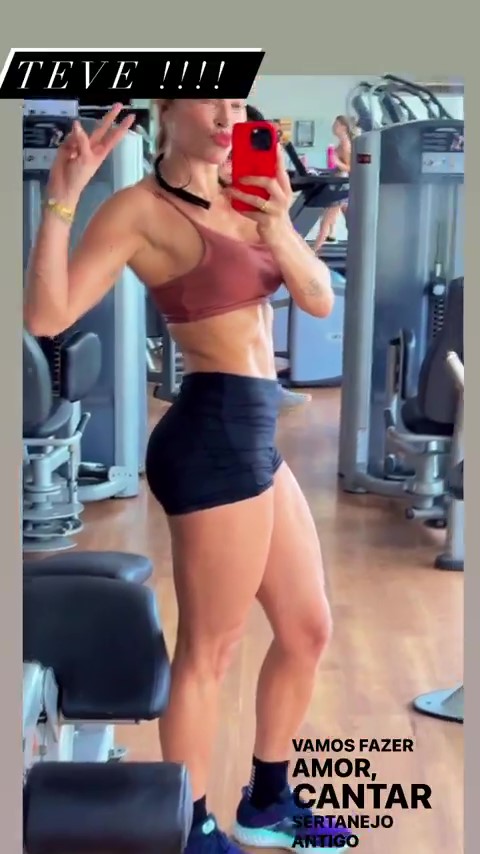 massafera-treino-abdomen-sarado Grazi Massafera posando no espelho da academia