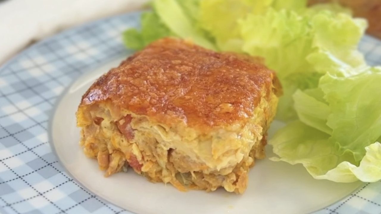 Torta de atum com tapioca