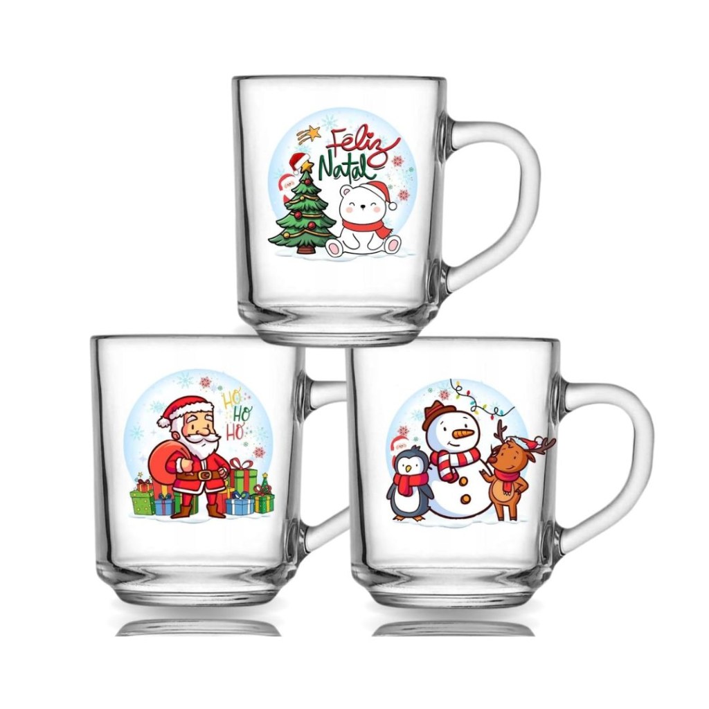 canecas de natal canecas para mesa posta de Natal