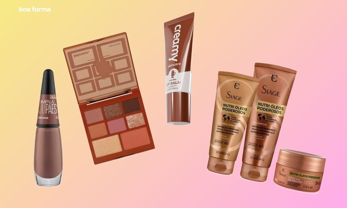 itens de beleza mocha mousse pantone 2025