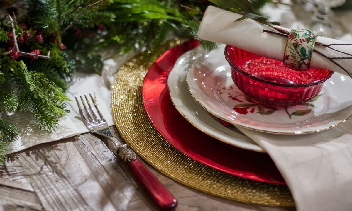 mesa posta para o natal
