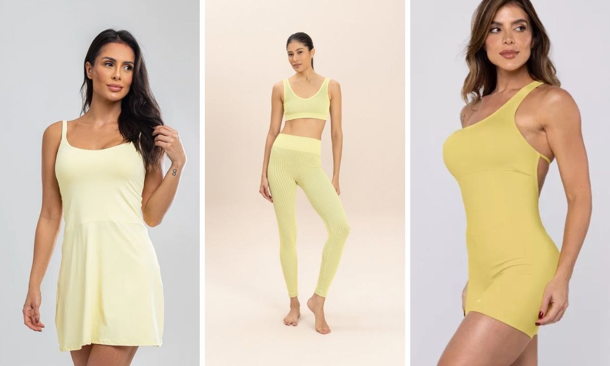 looks amarelo manteiga para treino