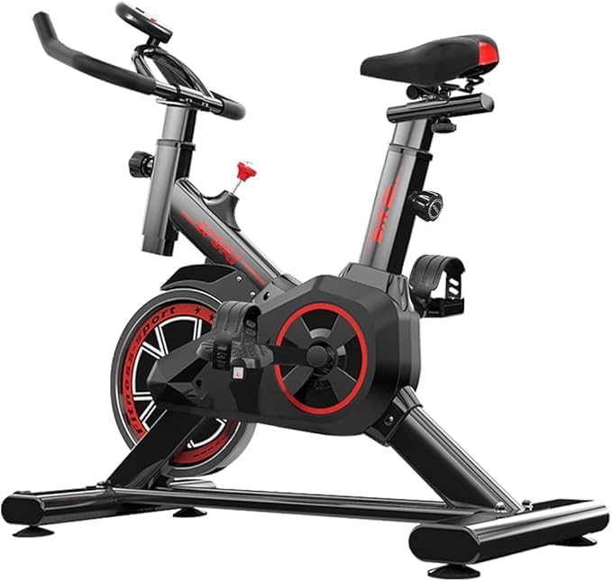 Bicicleta Ergométrica Vertical Silenciosa MAX, Cor Preto com Vermelho